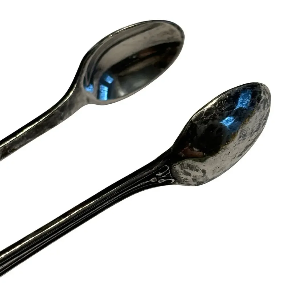 Vintage English silver sugar tongs EPNS spoon shaped condiment server signed